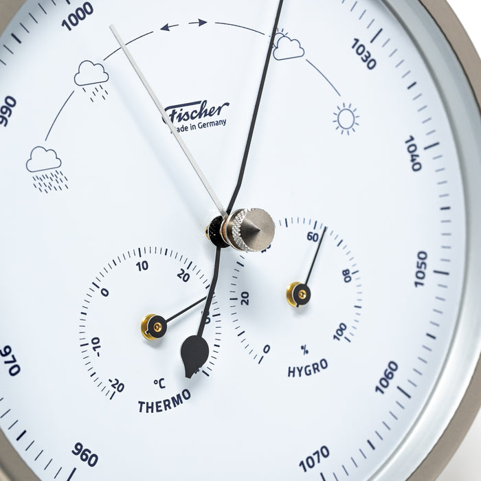 Barómetro Fischer con termómetro e higrómetro de 6,3"- 1602-01 (pantalla alemana/°C)