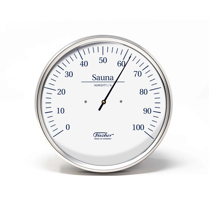 Fischer Sauna Hygrometer, Stainless Steel  (English)