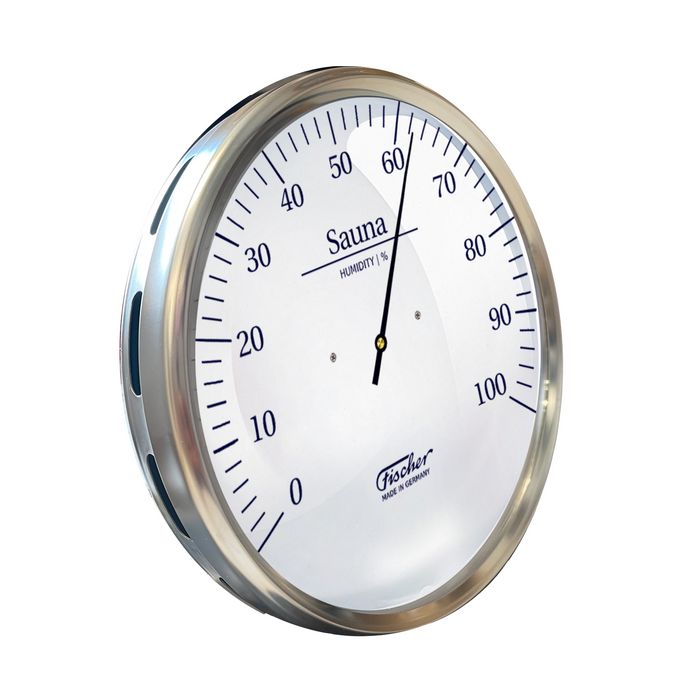 Higrómetro para sauna Fischer, acero inoxidable (inglés)