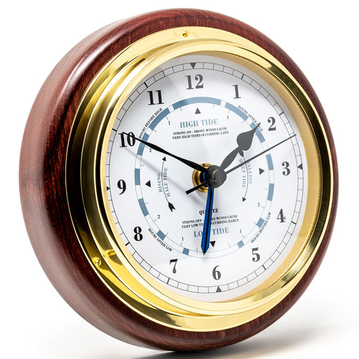 Fischer Tide Clock, Brass / Mahogany Coloured - 1434GU-22