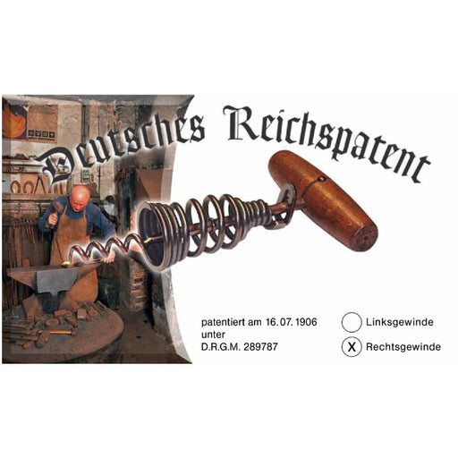 Holland-Cunz Spring-Loaded Corkscrew with Mahogany-Style Handle, Retro Design