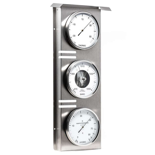 Fischer outdoor weather station, stainless steel, 510 x 215 mm, Ø 130 mm - 823-01 (German / °C)