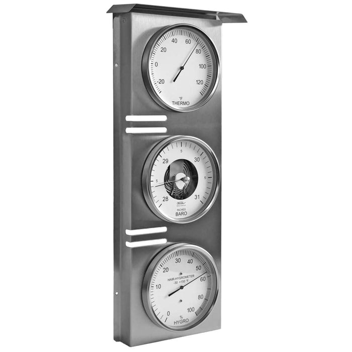 Fischer outdoor weather station, stainless steel, 510 x 215 mm, Ø 130 mm - 823-01-US (°F/Inch)