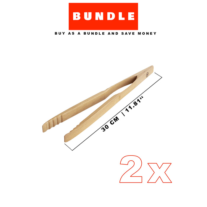 Zetzsche Kitchen Grill Tongs, Beech Wood, Gift Box