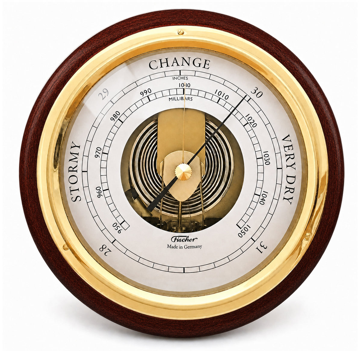 Fischer Barometer Brass-Mahogany 170 mm / 6.7