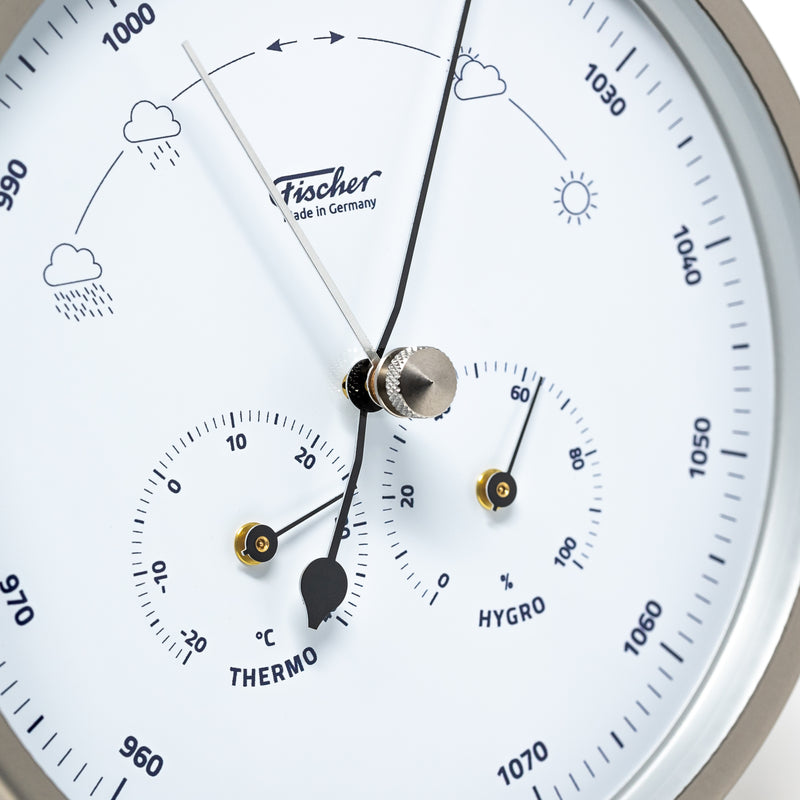 Fischer Barometer with Thermometer & Hygrometer 6.3" - 1602-01 (German Display / °C)