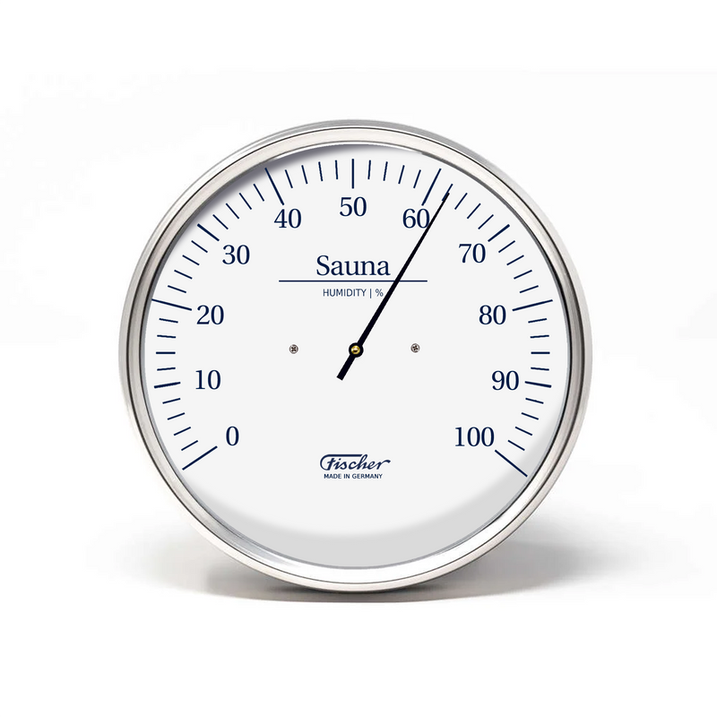 Fischer Sauna Hygrometer, Stainless Steel  (English)