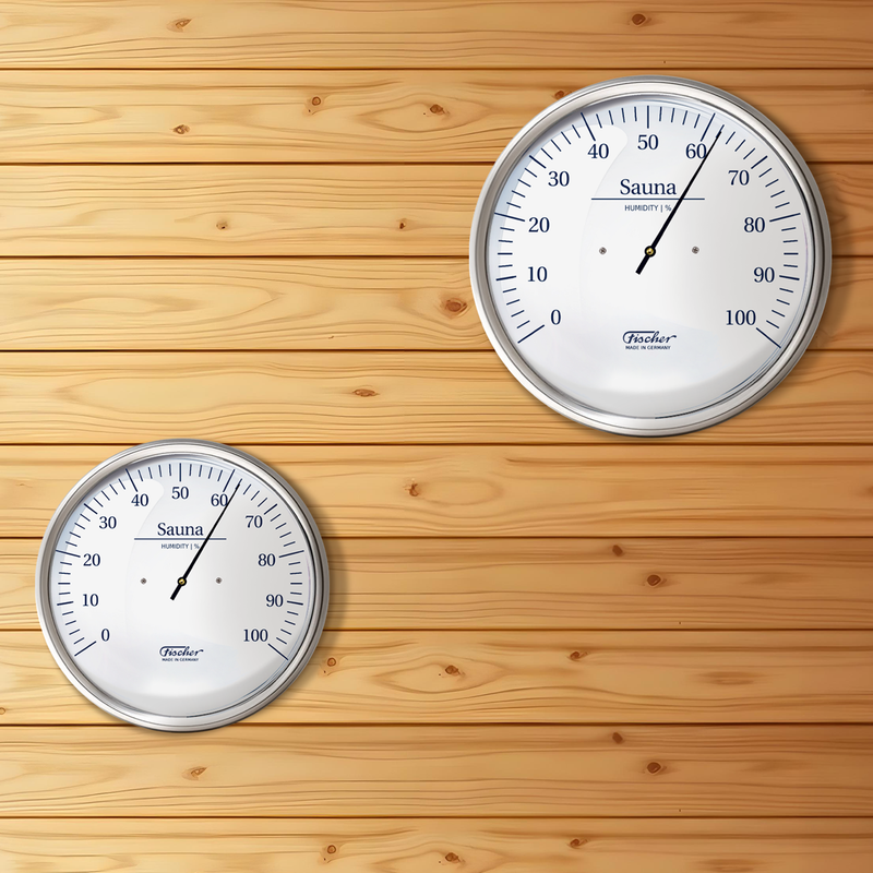 Fischer Sauna Hygrometer, Stainless Steel  (English)
