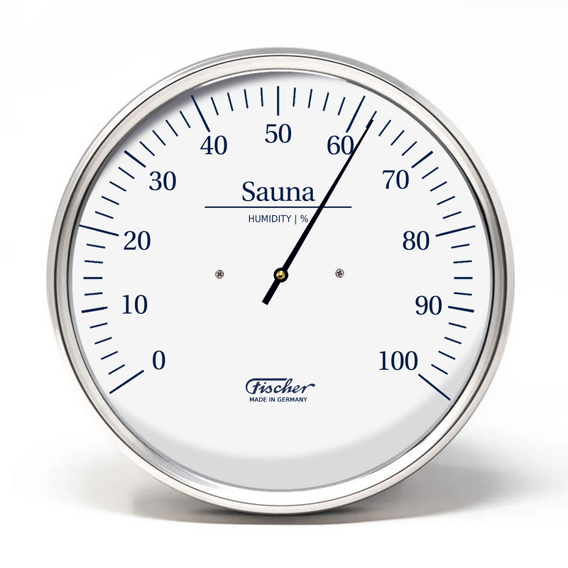 Fischer Sauna Thermometer + Hygrometer, Stainless Steel (US Version °F)