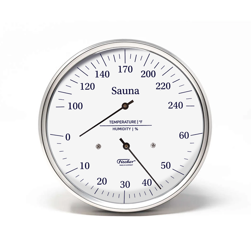 Termómetro e higrómetro para sauna Fischer, acero inoxidable - US/Fahrenheit