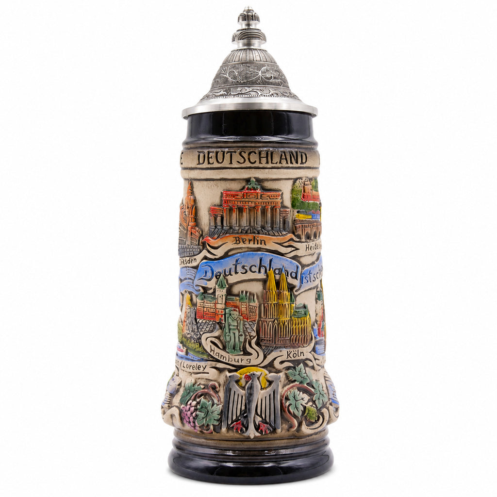 ドイツビールジョッキ/マグ パノラマ ドイツ、0.25 L (8.5 oz)、0.5 L