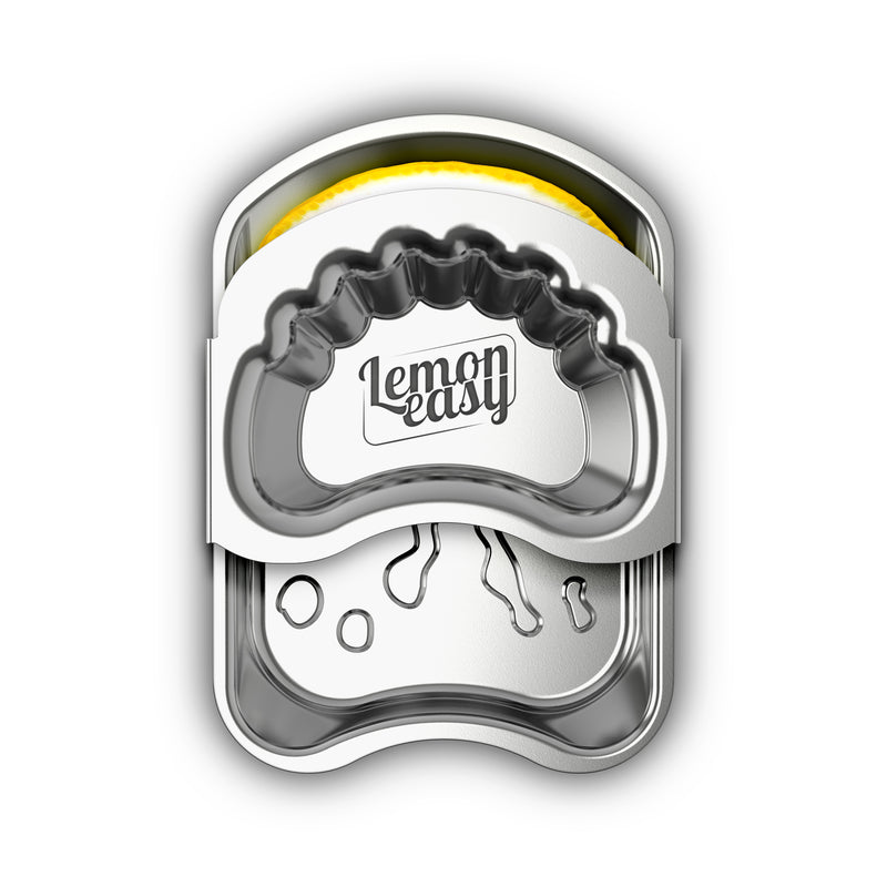 Lemoneasy Prensa de Rodajas de Limón de Acero Inoxidable - Exprimidor Compacto de Cítricos, Apto para Lavavajillas, Fabricado en Alemania