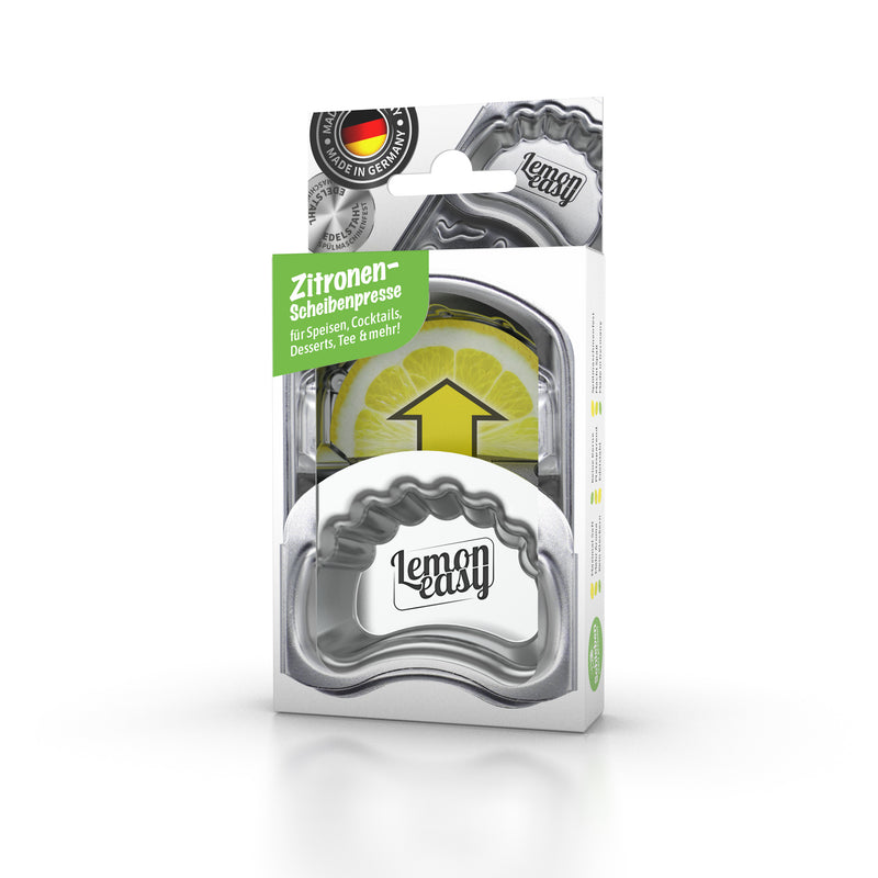 Lemoneasy Prensa de Rodajas de Limón de Acero Inoxidable - Exprimidor Compacto de Cítricos, Apto para Lavavajillas, Fabricado en Alemania