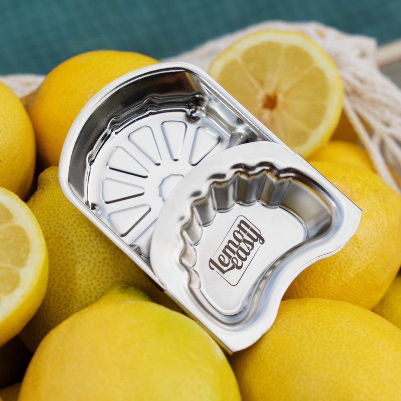 Lemoneasy Prensa de Rodajas de Limón de Acero Inoxidable - Exprimidor Compacto de Cítricos, Apto para Lavavajillas, Fabricado en Alemania
