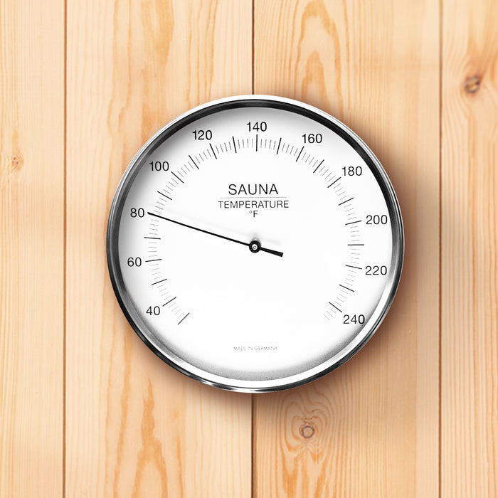 Fischer Sauna Thermometer, Stainless Steel - US / Fahrenheit