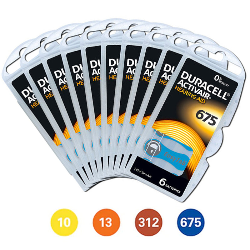 Duracell Activ Air Hearing Aid Batteries, 60 pcs