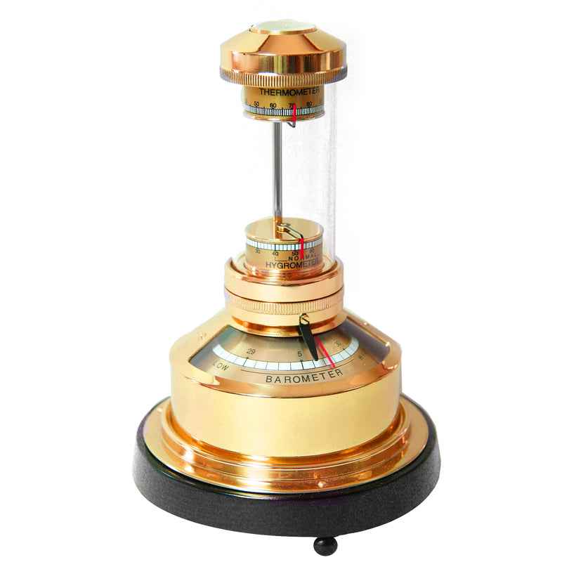 LUFFT Weather Pillar, Brass / Wood