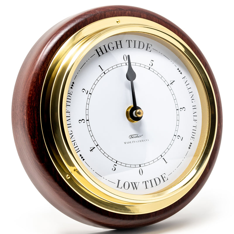 Fischer Tide Clock, Brass / Mahogany Coloured - 1434TD-22