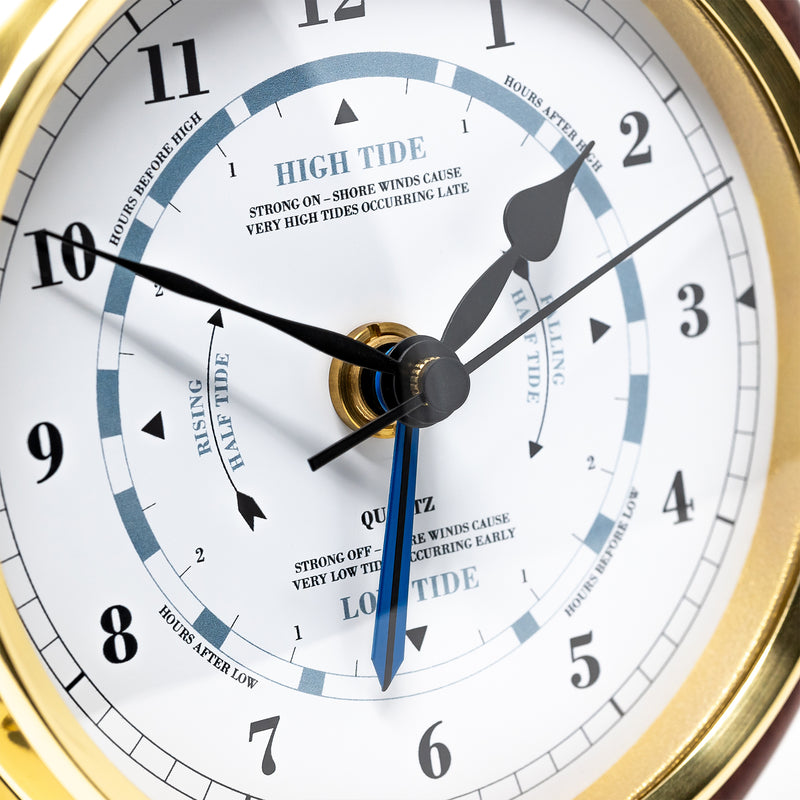 Fischer Tide Clock, Brass / Mahogany Coloured - 1434GU-22