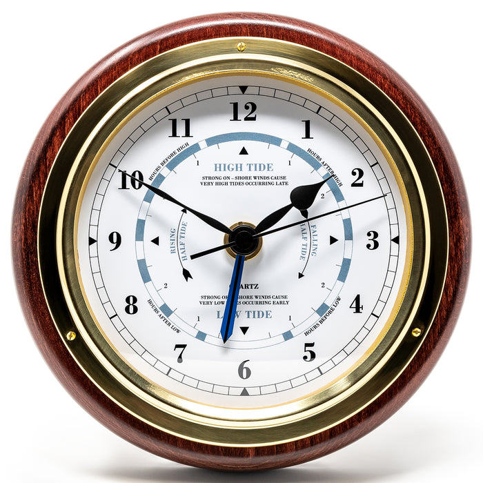 Fischer Tide Clock, Brass / Mahogany Coloured - 1434GU-22