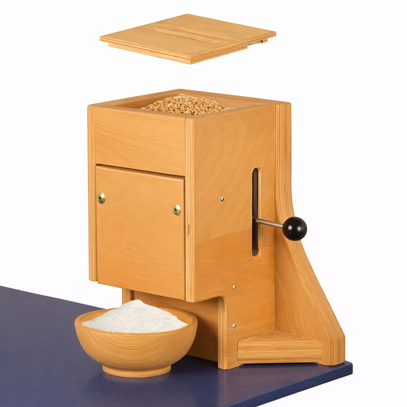 hawos Rotare Hand Grain Mill with 3-Stage Chain Reduction and 125 mm Ø Vertical Milling System