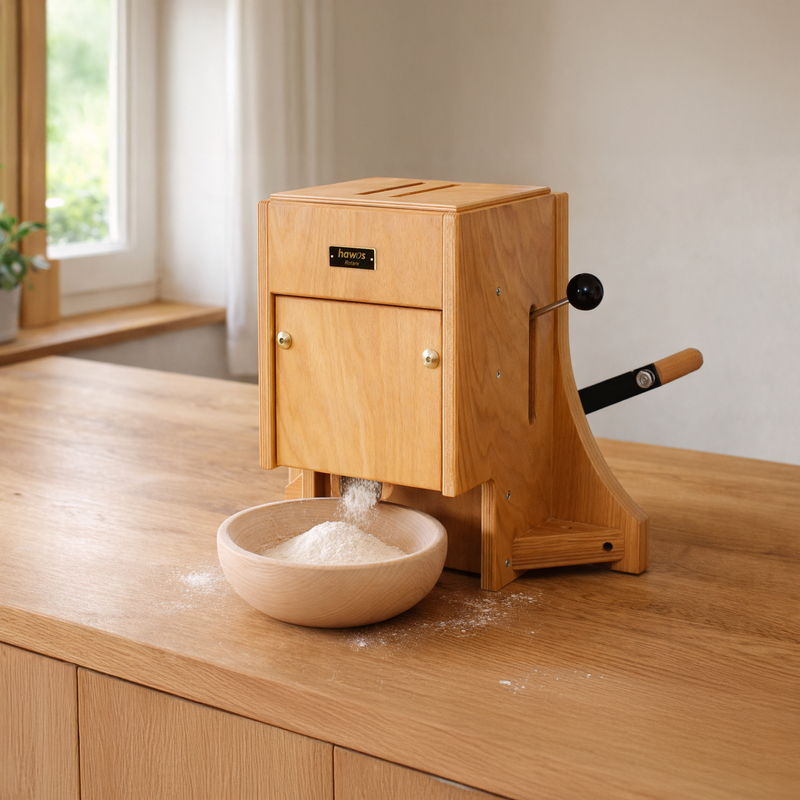 hawos Rotare Hand Grain Mill with 3-Stage Chain Reduction and 125 mm Ø Vertical Milling System