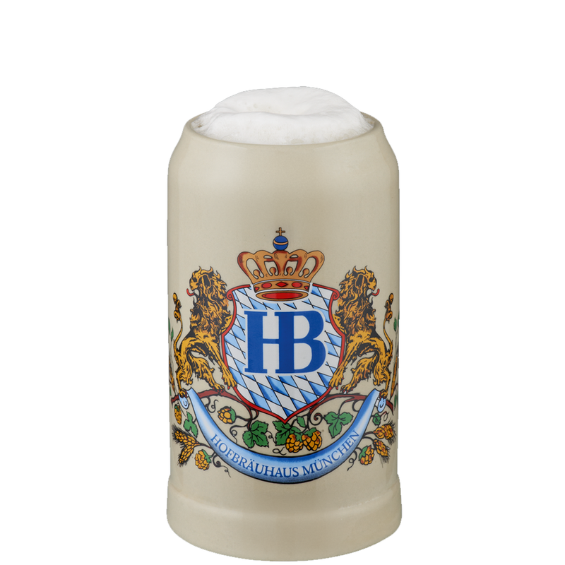 Original Hofbräuhaus München Beer Stein &quot;Lion Decor&quot;