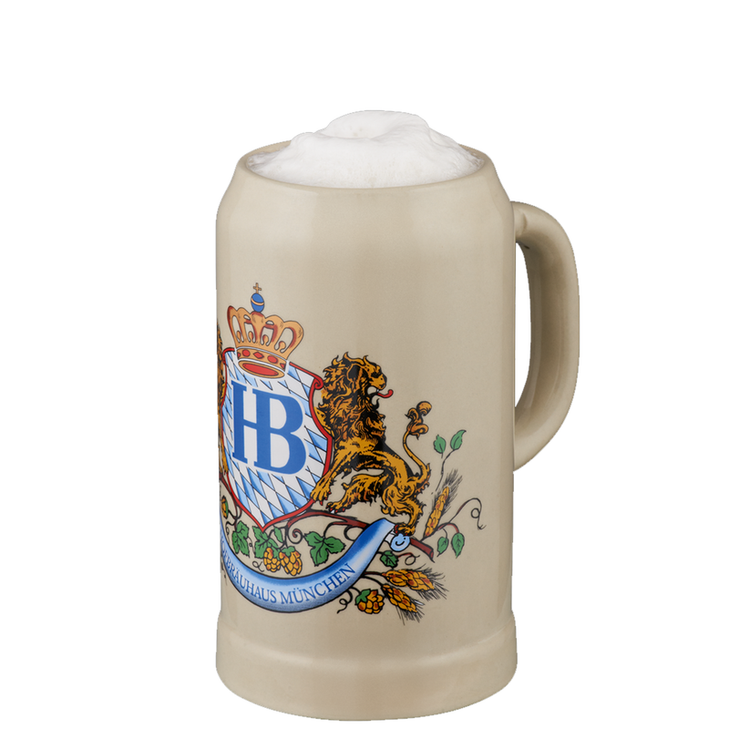 Original Hofbräuhaus München Beer Stein &quot;Lion Decor&quot;