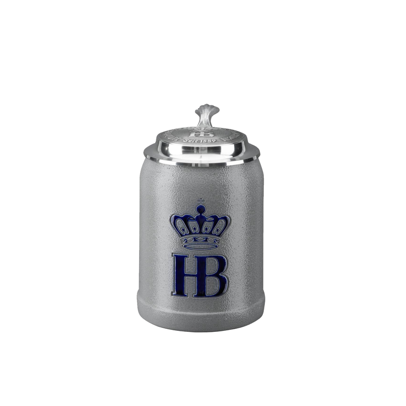 Original Hofbräuhaus München Beer Stein "Salt Glaze" with Pewter Lid