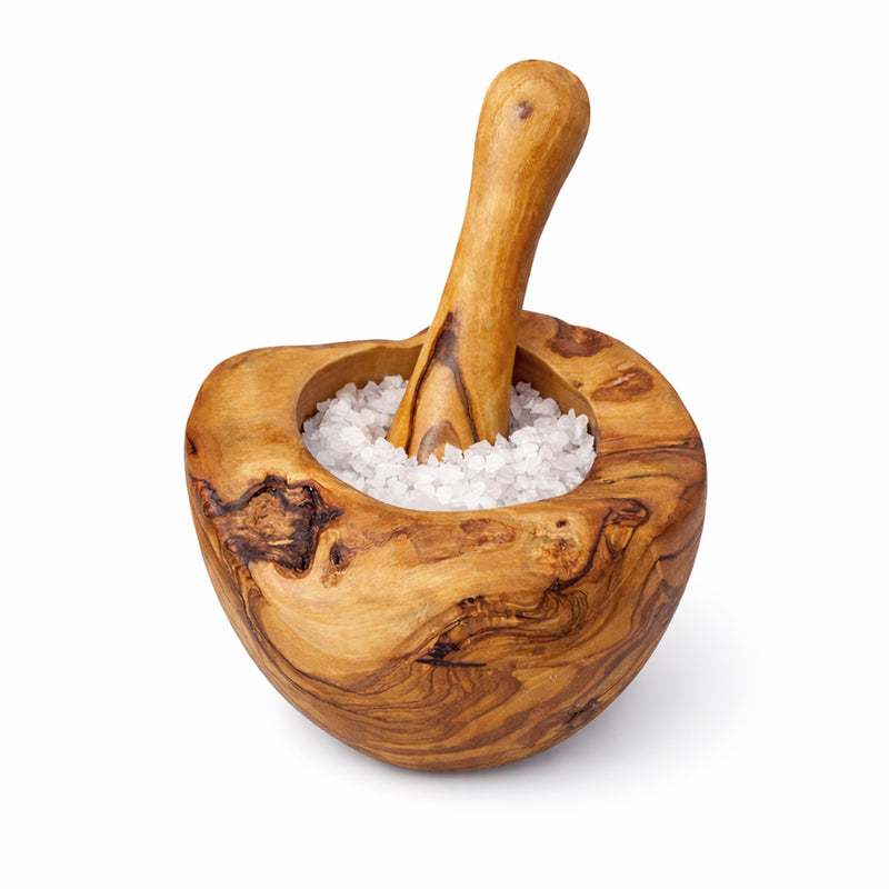 PASTERKAMP Rustic Olive Wood Mortar and Pestle