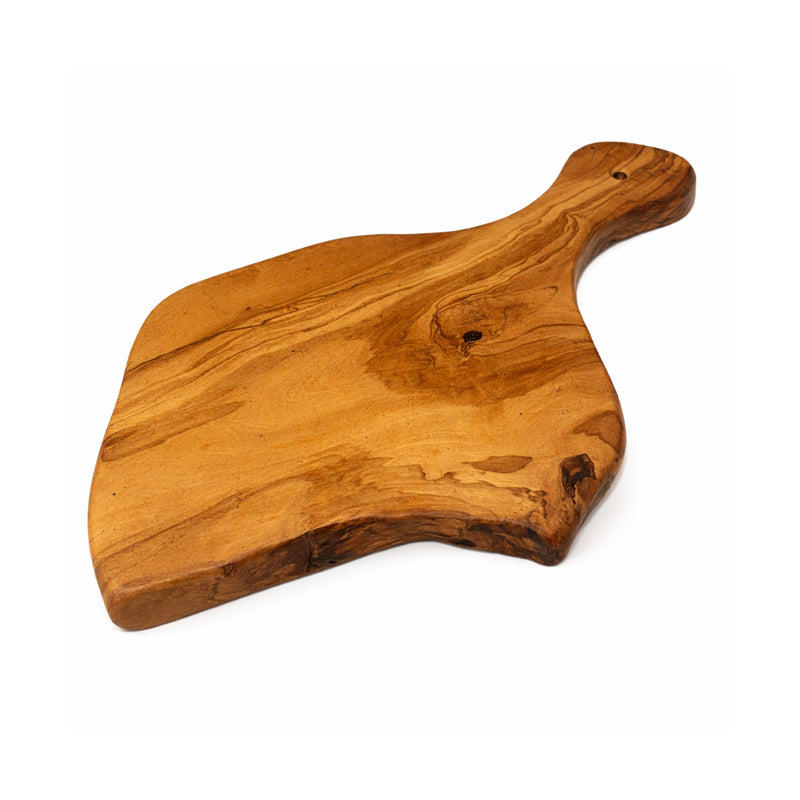 PASTERKAMP Rustic Olive Wood Serving & Cutting Board with Handle - 9.5–11" (24–28 cm)