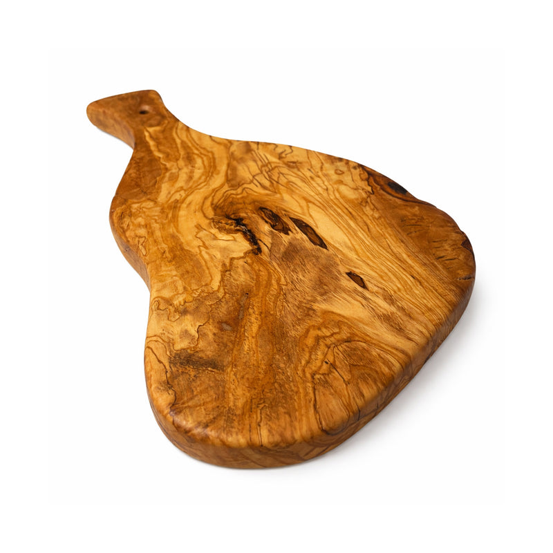 PASTERKAMP Rustic Olive Wood Serving & Cutting Board with Handle - 9.5–11" (24–28 cm)