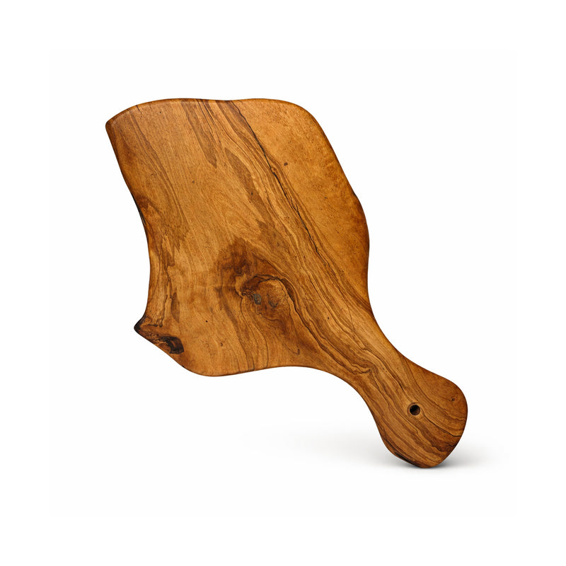 PASTERKAMP Rustic Olive Wood Serving & Cutting Board with Handle - 9.5–11" (24–28 cm)