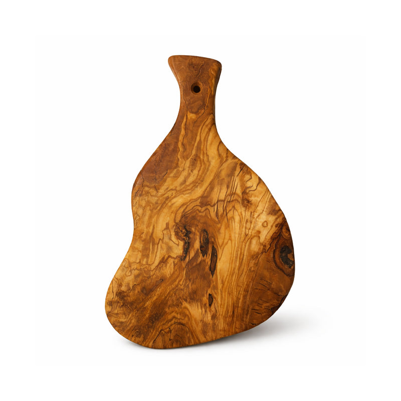 PASTERKAMP Rustic Olive Wood Serving & Cutting Board with Handle - 9.5–11" (24–28 cm)