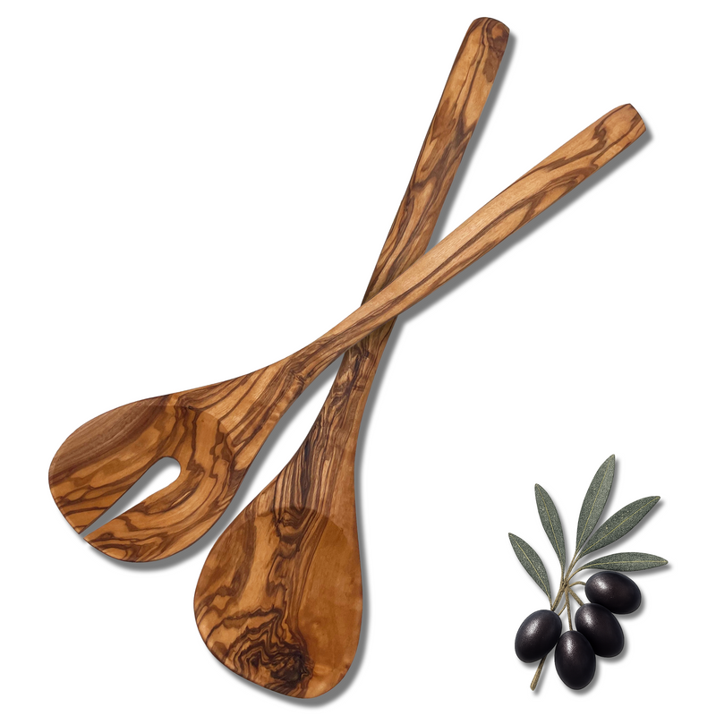 PASTERKAMP Olive Wood Salad Servers "Scandia" 30 cm / 11.8"