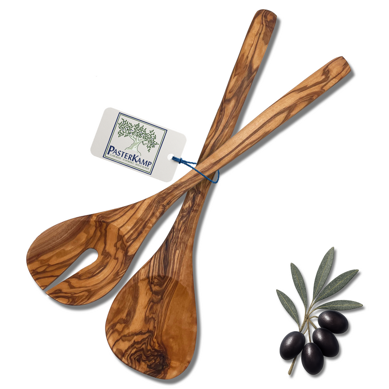 PASTERKAMP Olive Wood Salad Servers "Scandia" 30 cm / 11.8"