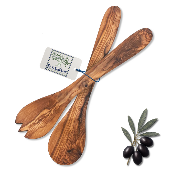 PASTERKAMP Olive Wood Salad Servers "Provence" - 30 cm / 11.8"