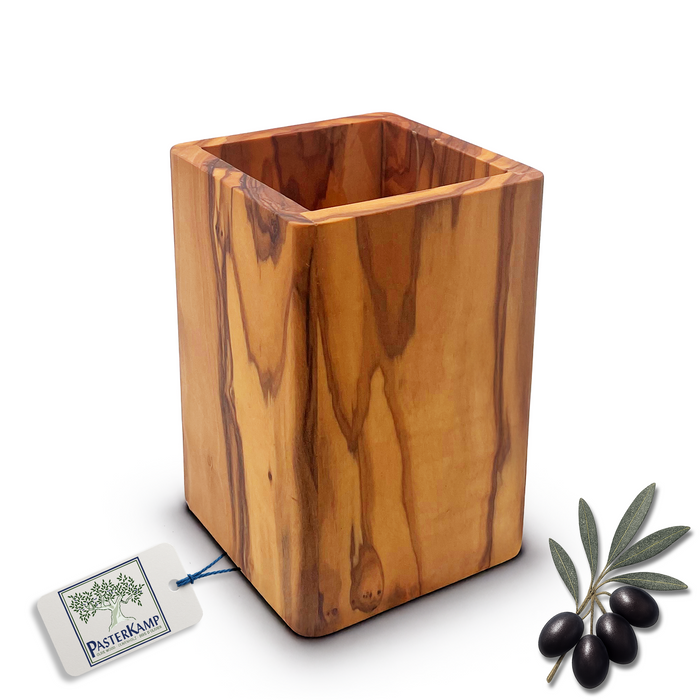 PASTERKAMP Soporte para Utensilios de Madera de Olivo - Ø 16 cm / 6.3"