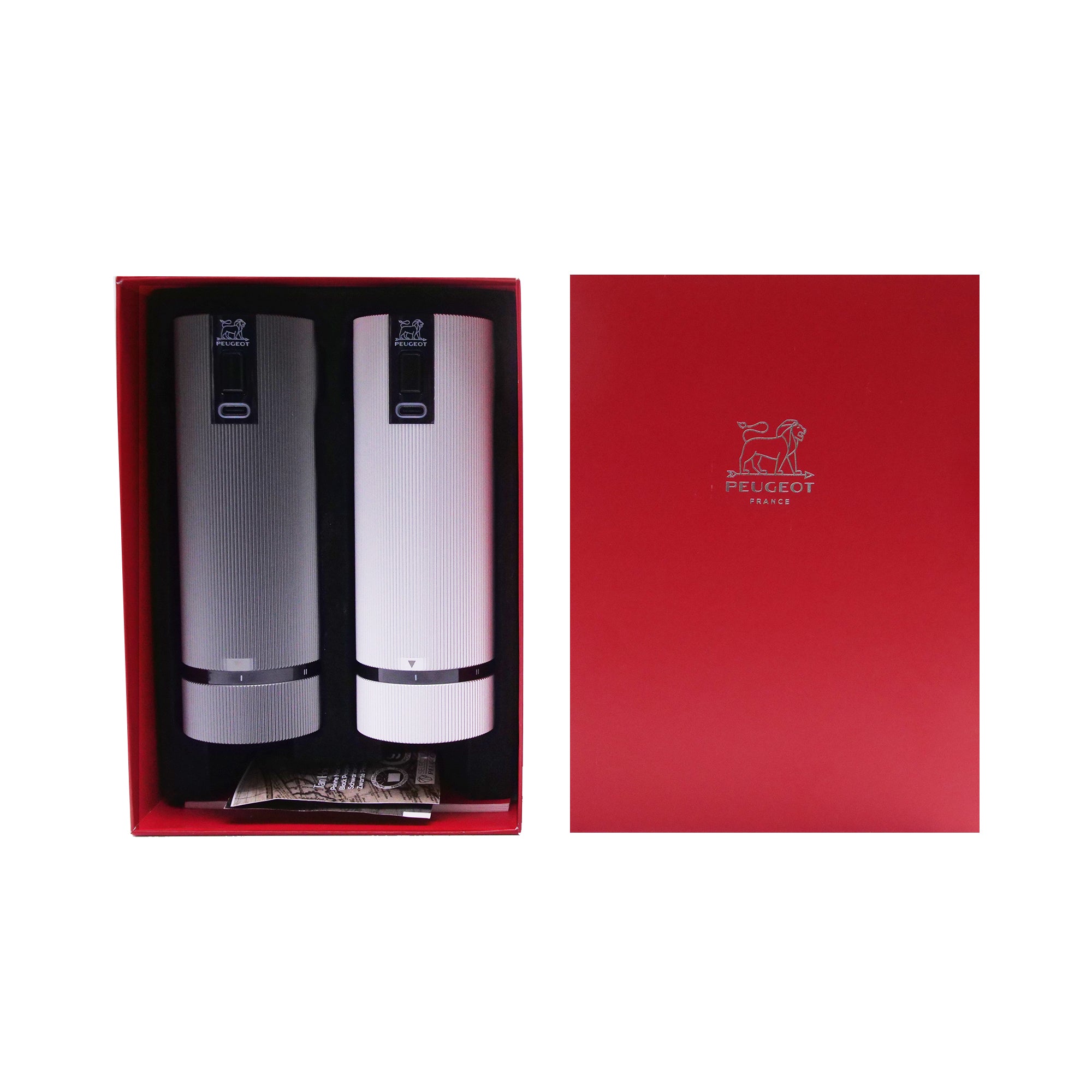 Peugeot ペッパー＆ソルトミルセット DUO LINE、電動、充電式、15 cm