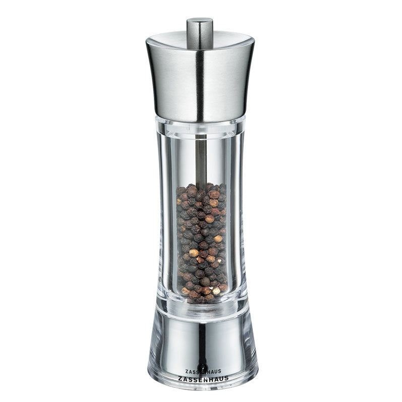 Zassenhaus AACHEN Salt and Pepper Mill - Acrylic & Stainless Steel