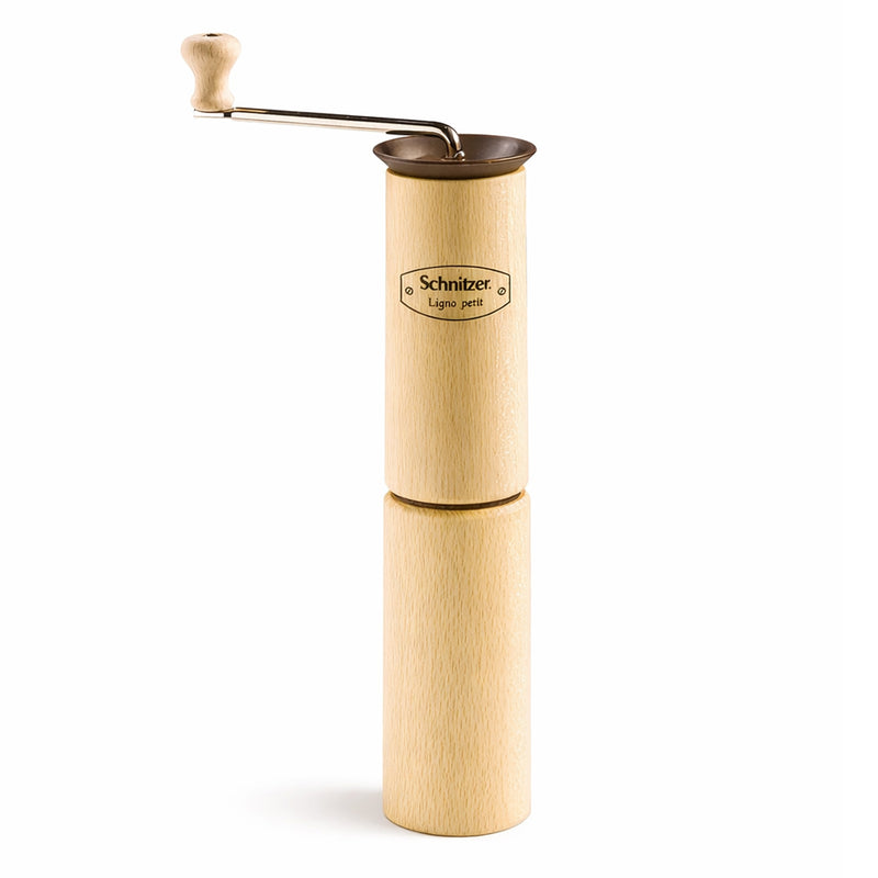 Schnitzer Ligno Petit Molino Manual Compacto para Cereales y Especias – 29 cm / 11.4" de Alto – Capacidad de 68 g / 2.4 oz