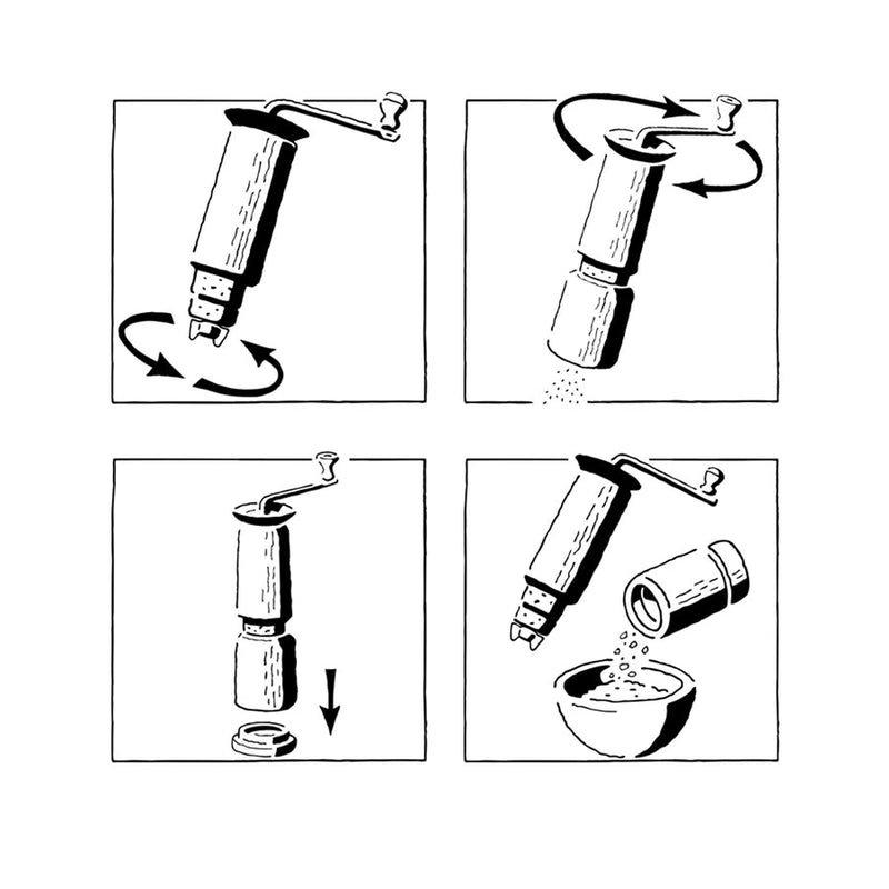 Schnitzer コンパクトスパイスミル ペッパー＆乾燥スパイス用 – 小粒穀物の粗砕きにも対応 – 高さ 20 cm / 7.9"
