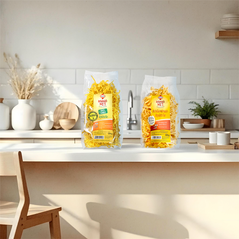 Schmid's No. 1 "100% Ländle Spätzle" – Authentic Dry German Egg Noodles – Made in Baden-Württemberg (500g / 17.6 oz)