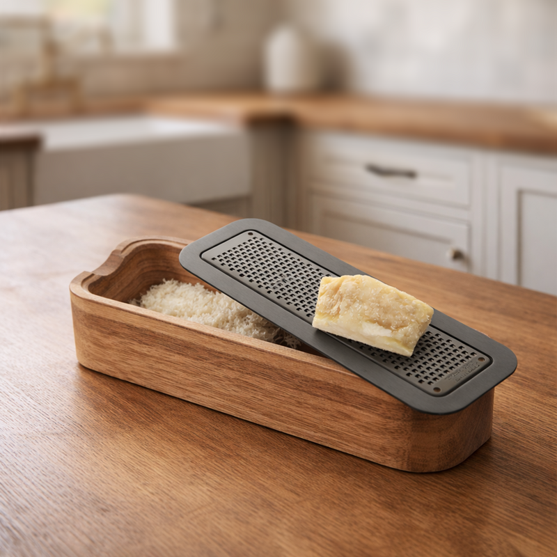 Zassenhaus Cheese Grater Made of Acacia Wood with Collection Container – Art. 071344