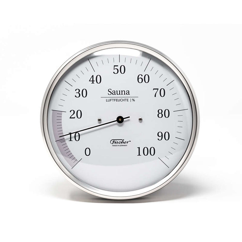 Fischer Sauna Hygrometer, Stainless Steel (German)