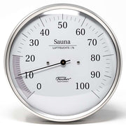 Fischer Sauna Hygrometer, Stainless Steel (German)