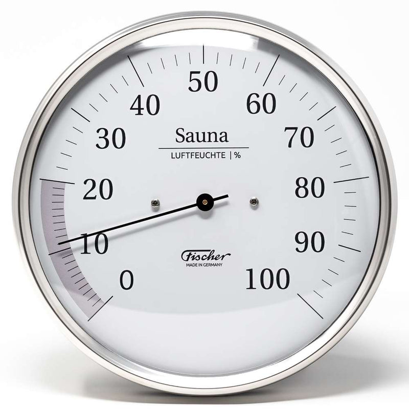 Fischer Sauna Hygrometer, Stainless Steel (German)