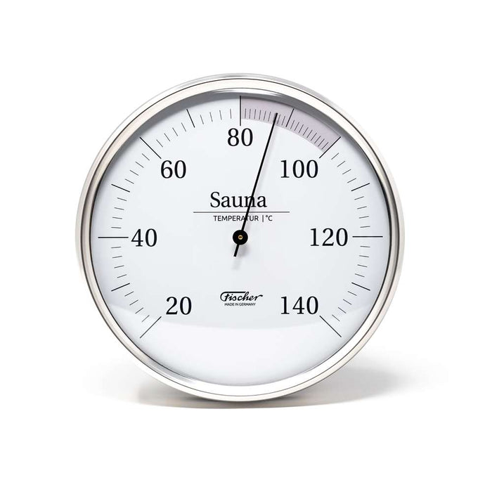 Fischer Sauna Thermometer, Stainless Steel - DE / Celsius