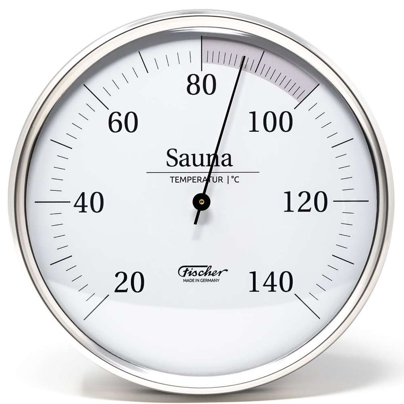 Fischer Sauna Thermometer, Stainless Steel - DE / Celsius