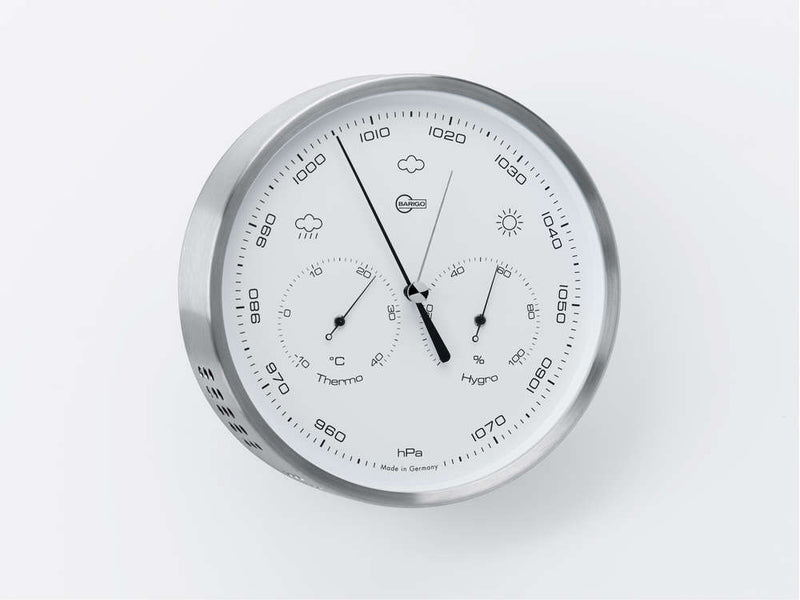 Barigo Weather Station, Stainless Steel, 160 mm - No. 350M WH/BL